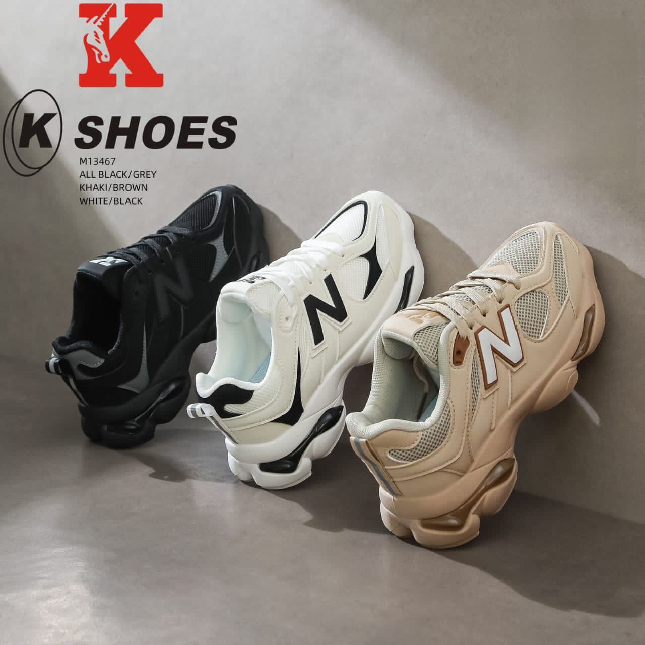 کتونی خارجی وارداتی نیوبالانس 9060 K SHOES مدل M13467 کفش اسپرت سایز میانه زنانه و پسرانه سبک و راحت سایز 36 تا 41