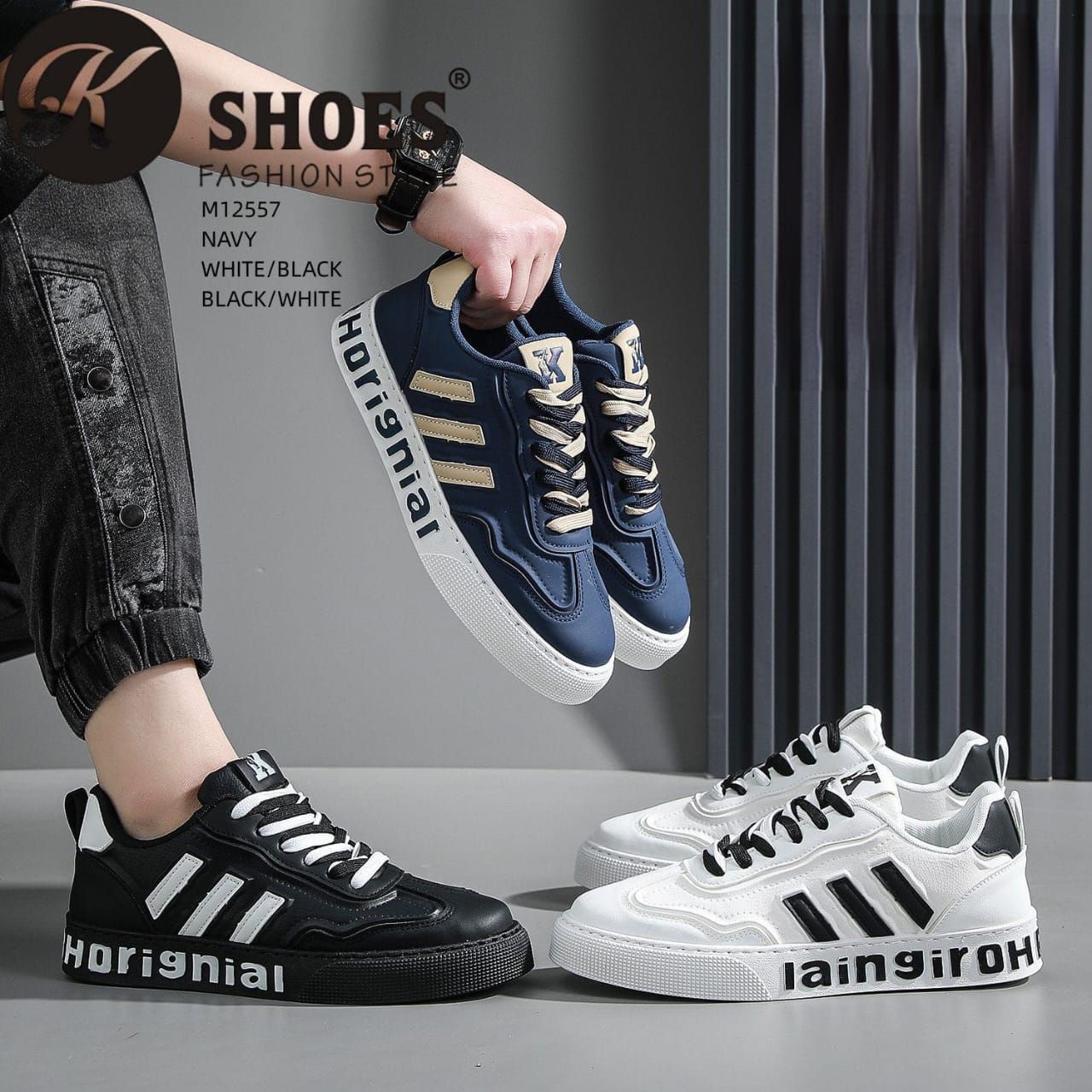 کتونی خارجی وارداتی K SHOES مدل M12557 کفش اسپرت مردانه ونس استایل سبک و راحت سایز 40 تا 45