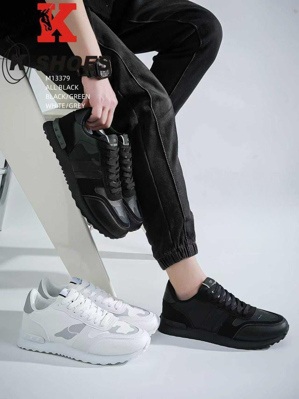 کتونی خارجی وارداتی K SHOES مدل M13379 کفش اسپرت مردانه سبک و راحت مناسب استفاده روزمره سایز 40 تا 45